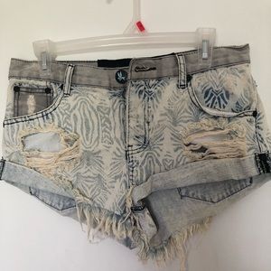 One Teaspoon high waisted shorts- zebra pattern